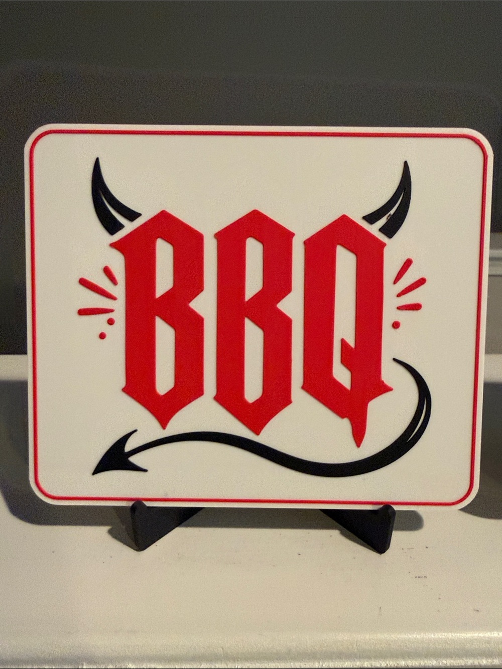 BBQ Red and Black Decorative 3D printed signs - Set of 2 - Picture 3 of 4